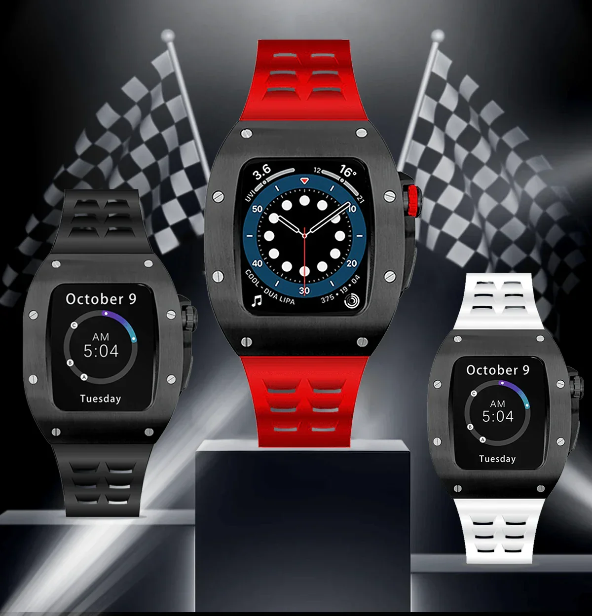 black/red Smartwatch Sports case - Image 3