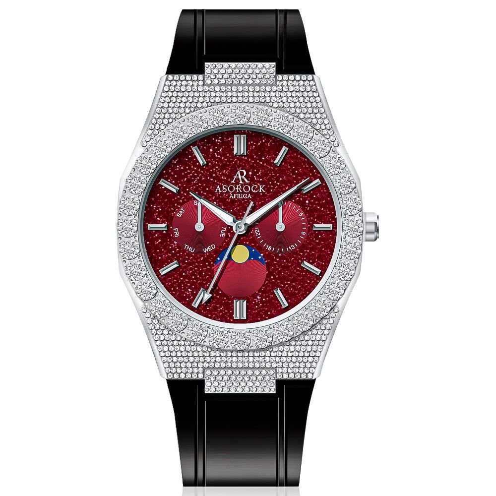 Iced transporter - Big diamond bezel - rubber strap - Image 3