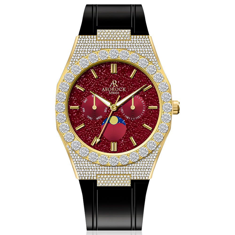 Iced transporter - Big diamond bezel - rubber strap - Image 4