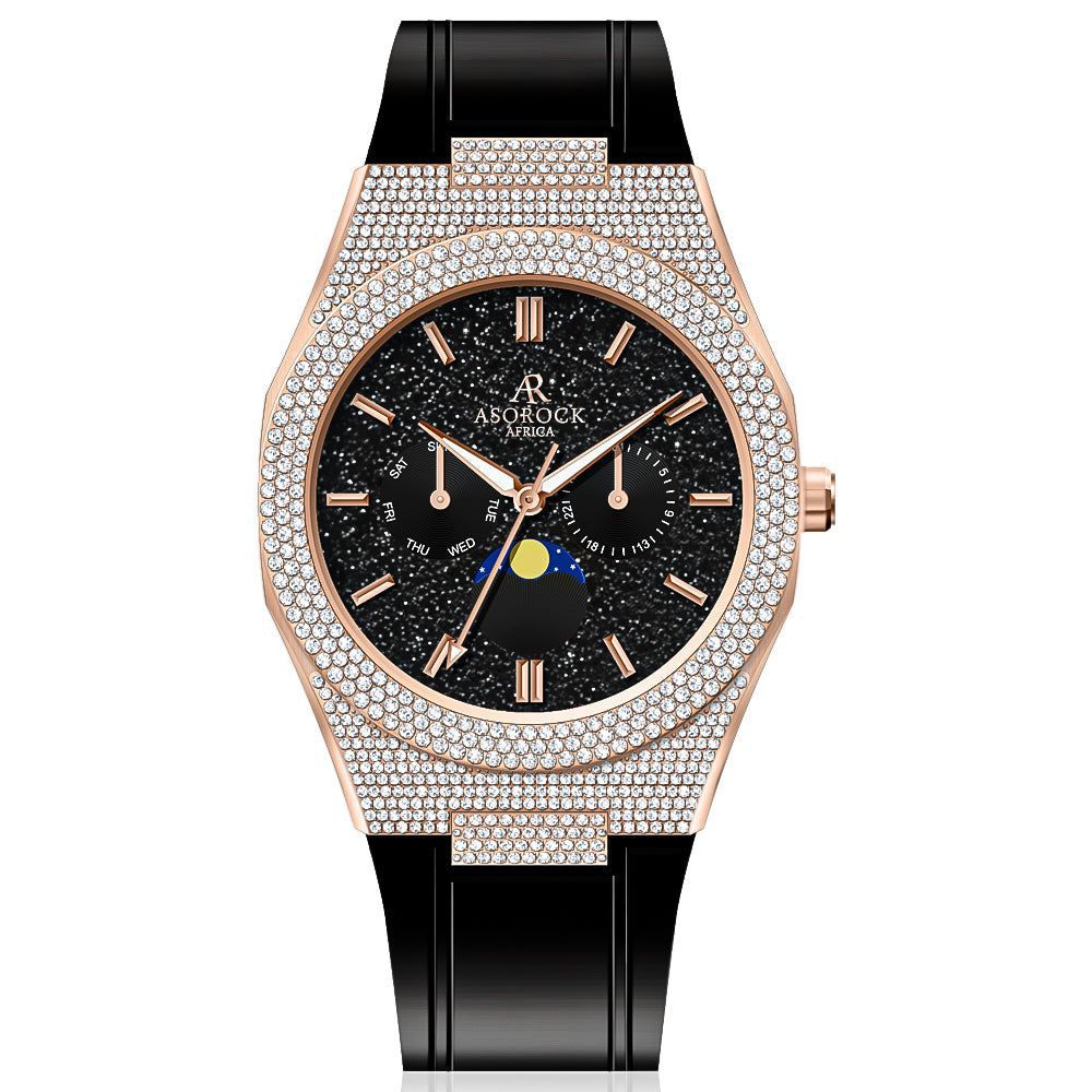 Iced transporter - small diamond bezel - rubber strap - Image 4